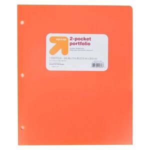Up & Up 10Pk Pocket Portfolio Prong orange folders